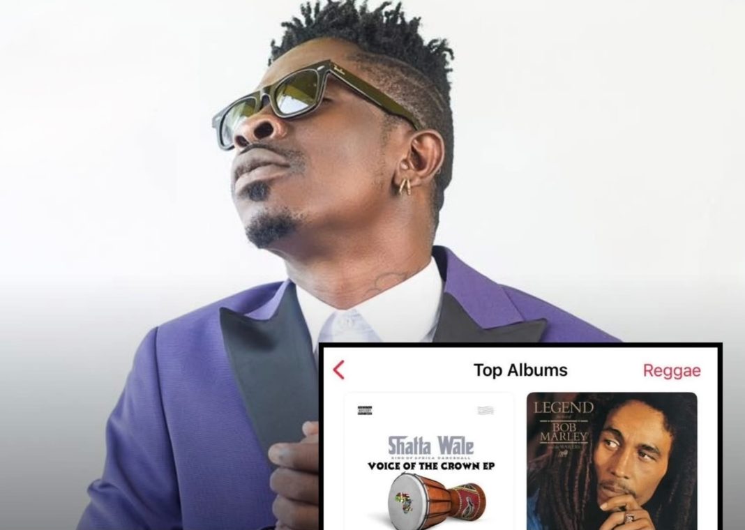 Shatta Wale’s Voice of the Crown EP Tops Apple World Reggae Chart, Overtakes Bob Marley Classic