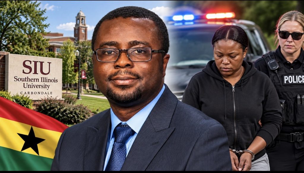 Portrait of Ghanaian professor Kofi Akamani, who was fatally shot in Illinois